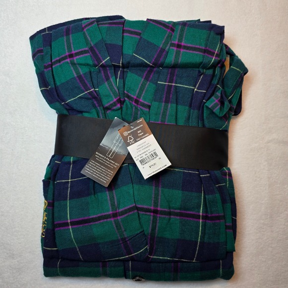 New Lauren Ralph Lauren Womens 2X Flannel Pajama Plaid Plus Green Tartan Winter - Picture 5 of 9